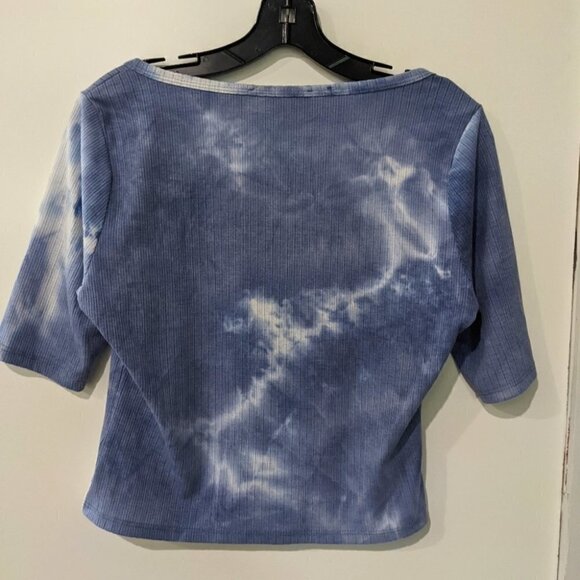 New Nordstrom All In Favor | Marled Tie Dye Rib Top in Denim - Picture 6 of 6